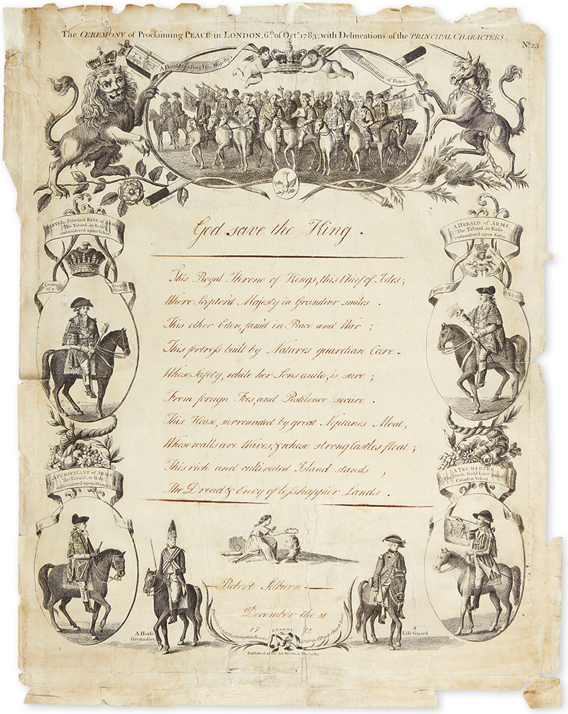 (AMERICAN REVOLUTION--1783.) The Ceremony of Proclaiming Peace in London, 6th of Octr 1783.